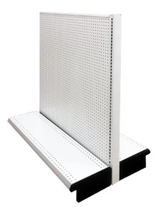 Double Unit Addon 3' Length 54" Height, 12" Base Depth Pegboard Backing (both sides) White